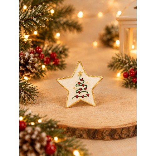 Xmas magnet αστέρι από πορσελάνη