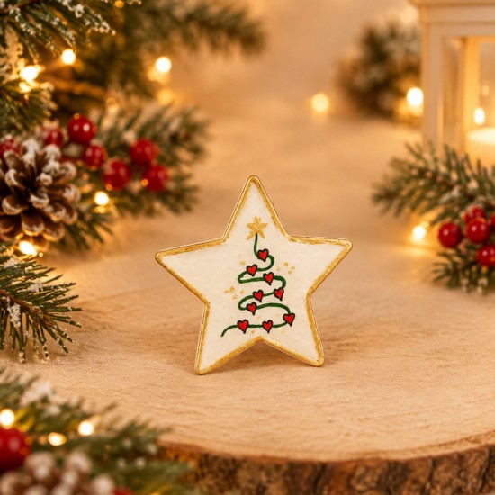 Xmas magnet αστέρι από πορσελάνη