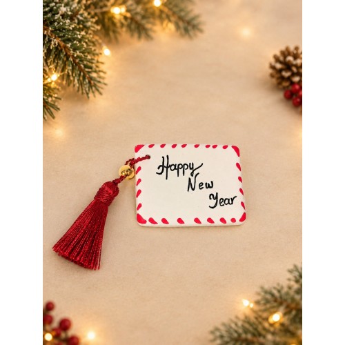 "Happy New Year" Magnet από πηλό