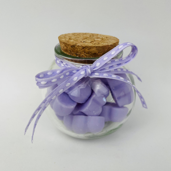 Wax melts σε βαζάκι με άρωμα πούδρας
