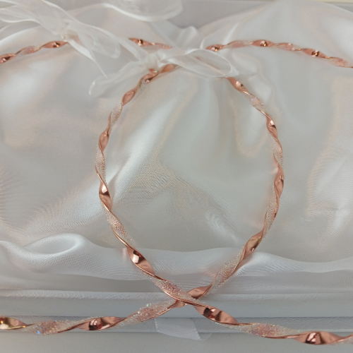 Στέφανα γάμου επάργυρα rose gold