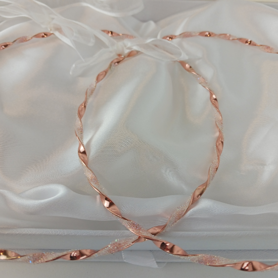 Στέφανα γάμου επάργυρα rose gold